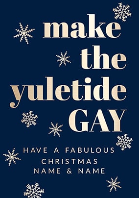 Yuletide Gay Personalised Christmas Card