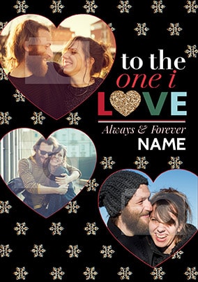 Always & Forever Christmas Photo Hearts Card