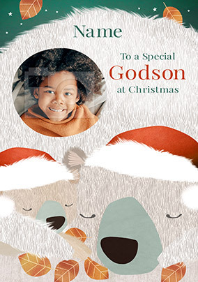 Special Godson at Christmas Photo Card