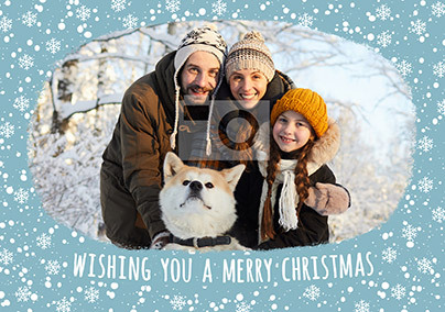 Snowy Merry Christmas photo Card