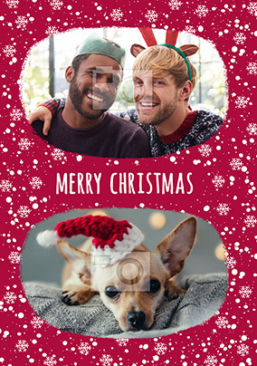 2 photo upload Snowy Christmas Card