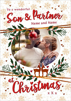 Son and Partner photo Christmas Card