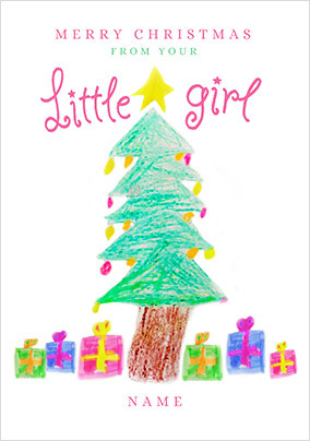 Merry Christmas from your Little Girl Personalised Card