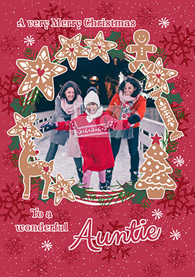 Wonderful Auntie at Christmas Photo Card
