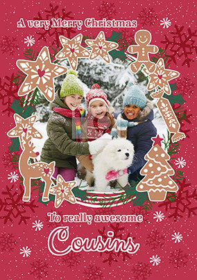 Awesome Cousins Photo Christmas Card