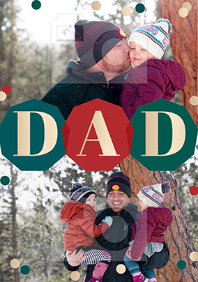 Dad 2 Photo personalised Christmas Card