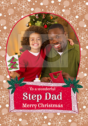 Step Dad traditional photo Christmas Card
