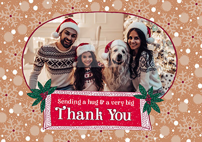 A Hug and a Thank You Photo Christmas Card