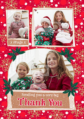 Very Big Thank You Multi Photo Christmas Card