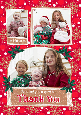 Very Big Thank You Multi Photo Xmas Card