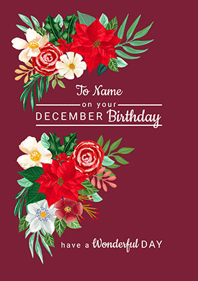 On Your December Birthday Personalised Card