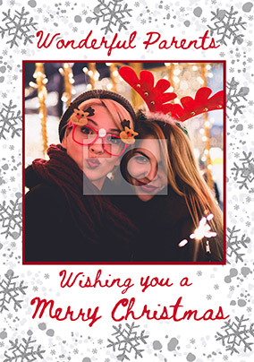 Wonderful Parents Merry Christmas Photo Card