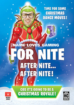 Loves Gaming For Nite Christmas Photo Card