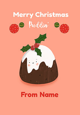 Merry Christmas Puddin' Personalised Christmas Card