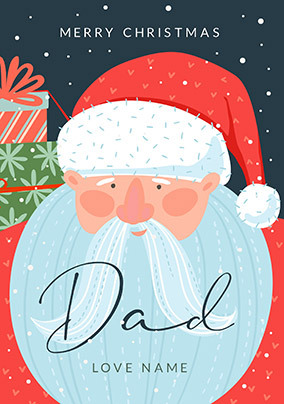 Merry Christmas Dad Santa Personalised Card