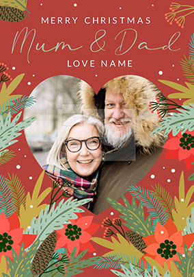 Merry Christmas Mum & Dad Photo Card