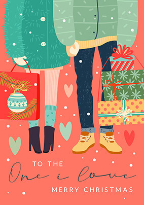 One I Love Merry Christmas Personalised Card