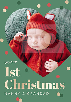 1st Christmas Nanny & Grandad Photo Card