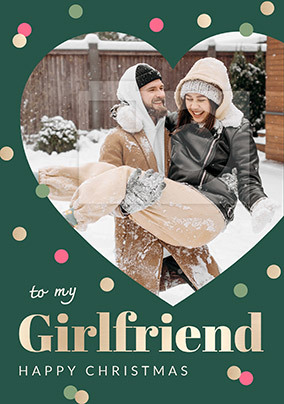 Girlfriend Happy Christmas Photo Heart Card