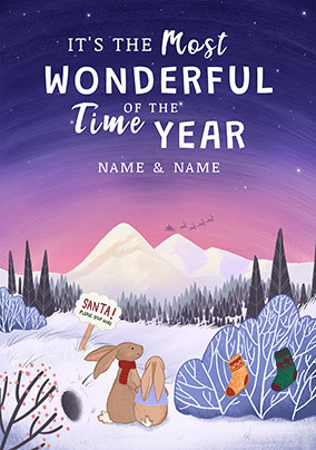 Most Wonderful Time Scenic Personalised Christmas Card