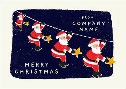 Santa Zipline Christmas Personalised card