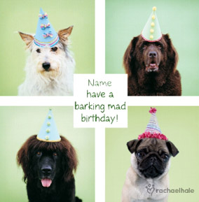 Doggy personalised Birthday card - Barking Mad