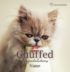 Cat that got the Cream personalised Congratulations card