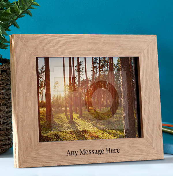 Any Text Personalised Wooden Photo Frame - Landscape