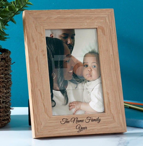 The Name Family Personalised Wooden Photo Frame - Portrait