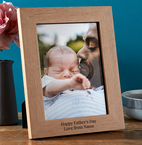 Father's Day Personalised Wooden Photo Frame - Portrait
