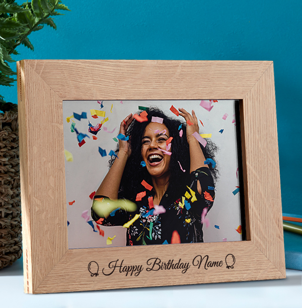 Birthday Personalised Wooden Photo Frame - Landscape