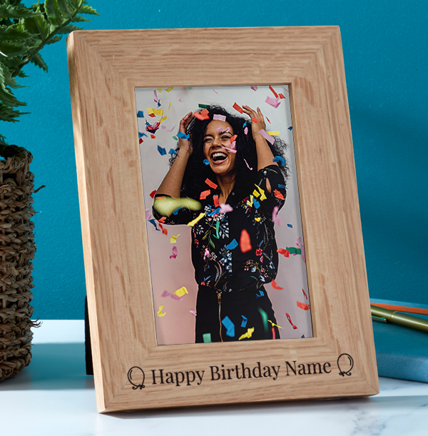 Birthday Personalised Wooden Photo Frame - Portrait