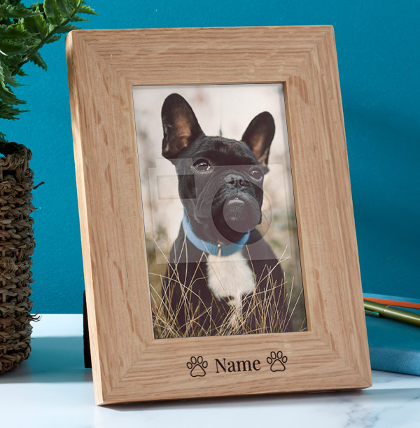 Pet Personalised Wooden Photo Frame - Portrait