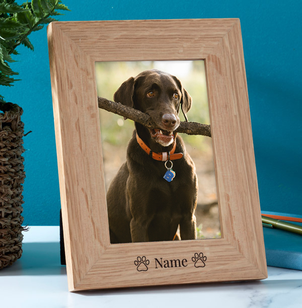 Pet Personalised Wooden Photo Frame - Portrait