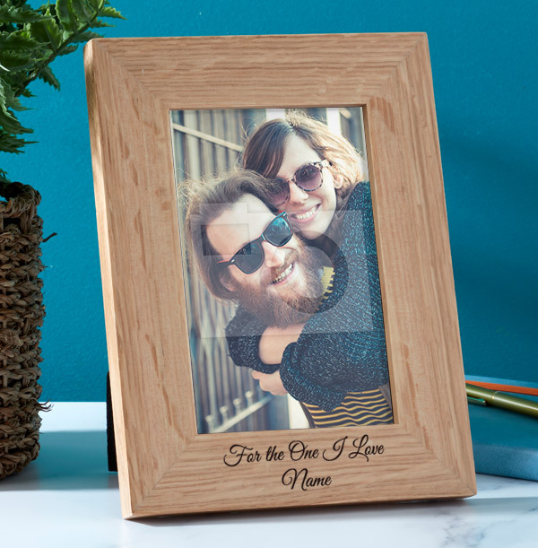 Romantic Personalised Wooden Photo Frame - Portrait