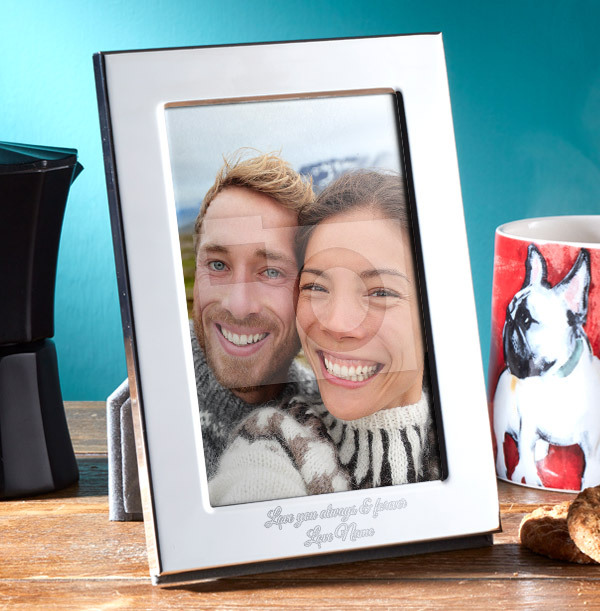 Valentines Personalised Metal Photo Frame - Portrait