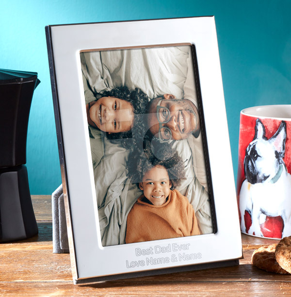 Best Dad Ever Personalised Metal Photo Frame - Portrait