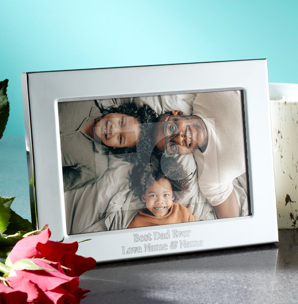 Best Dad Ever Personalised Metal Photo Frame - Landscape