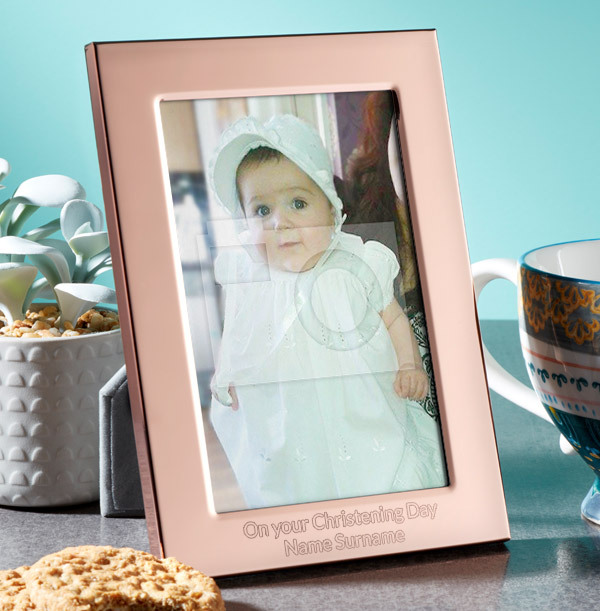 Christening Personalised Metal Photo Frame - Portrait