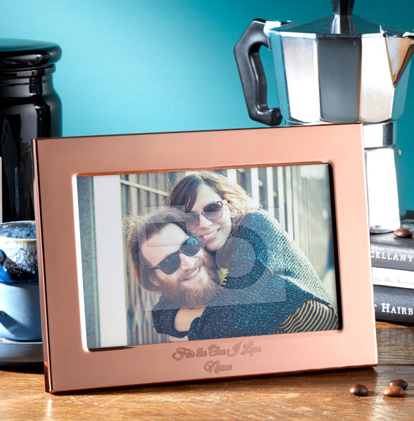 Romantic Personalised Metal Photo Frame - Landscape