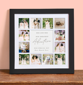 Mrs & Mrs Wedding Photo Collage Frame