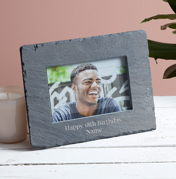 18th Birthday Personalised Slate Photo Frame - Landscape