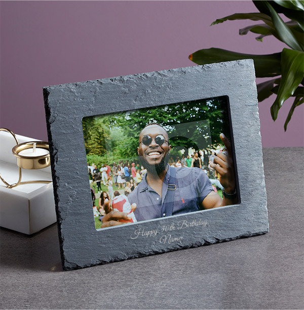 30th Birthday Personalised Slate Photo Frame - Landscape