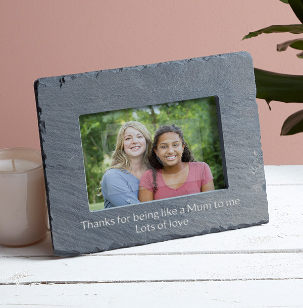 Like A Mum To Me Personalised Slate Photo Frame - Landscape