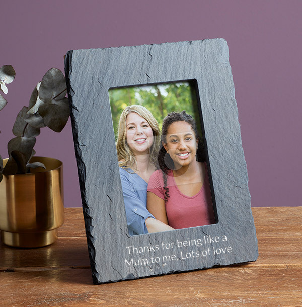 Like A Mum To Me Personalised Slate Photo Frame - Portrait