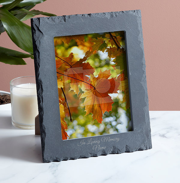 Memorial Personalised Slate Photo Frame - Portrait