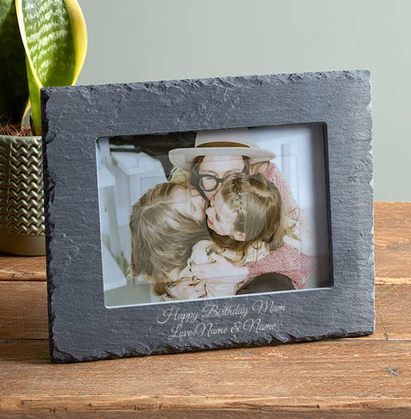 Happy Birthday Mum Personalised Slate Frame - Landscape