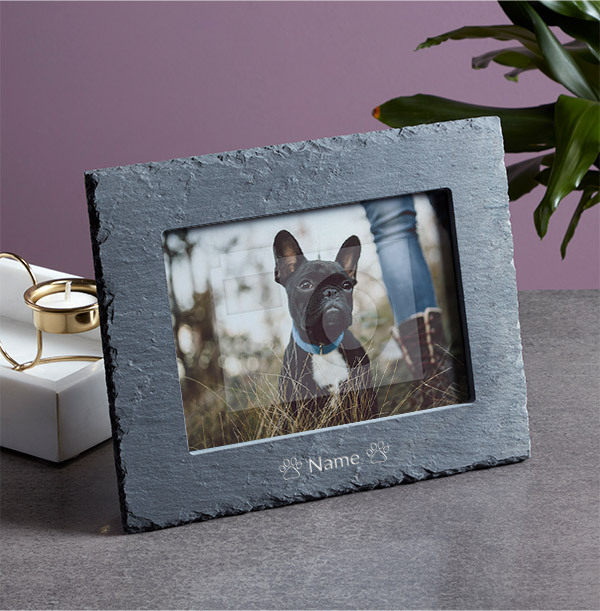 Pet Personalised Slate Photo Frame - Landscape