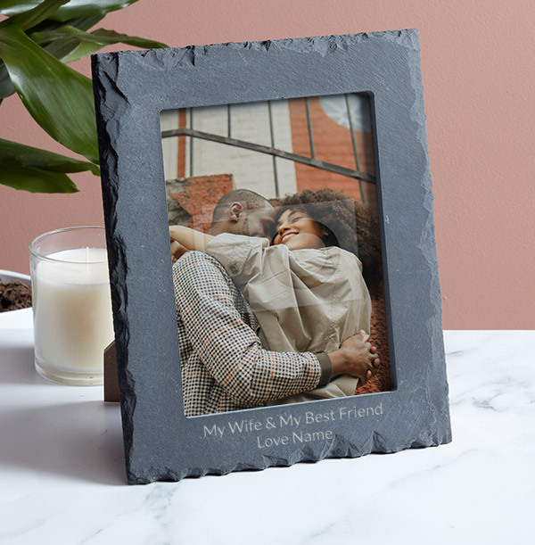 My Wife & My Best Friend Personalised Slate Frame - Portrait