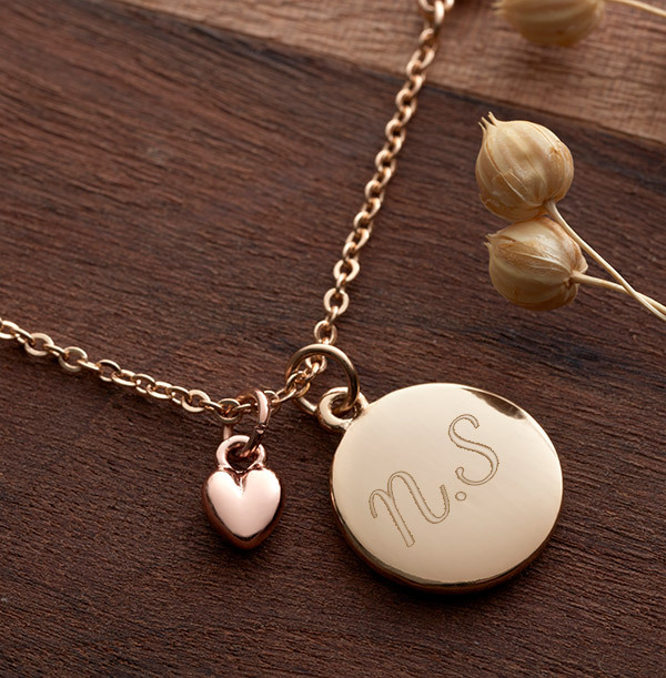 Two Initials Heart Charm Bracelet - Personalised